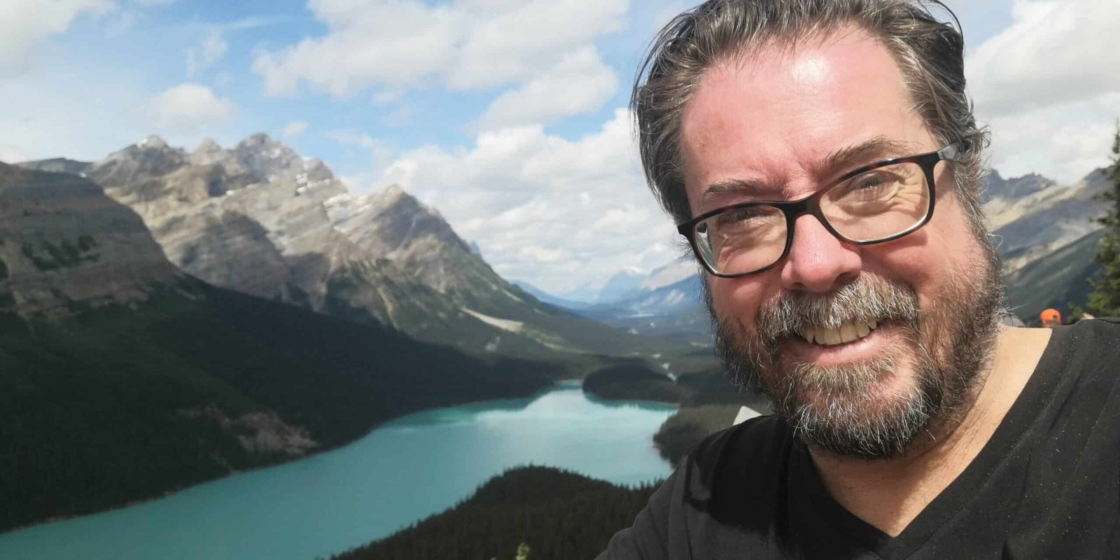 IMG_20250805_123855 (1) Author posting in front of Peyto Lake along the Icefields parkway.