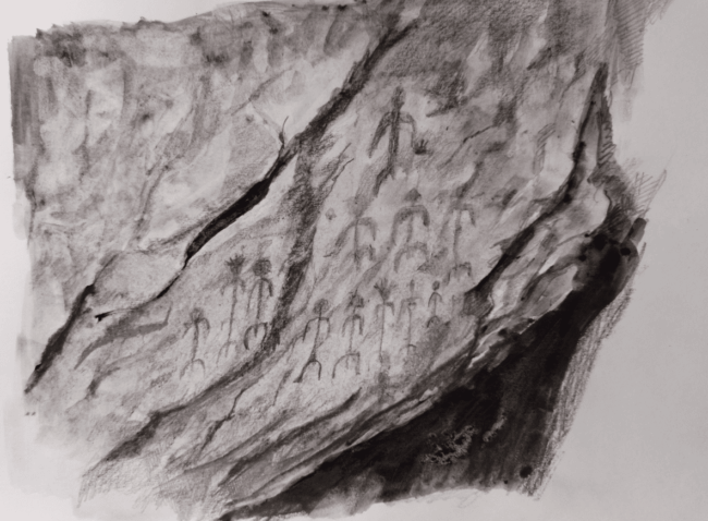Monfrague Panel Neolithic rock art painting
